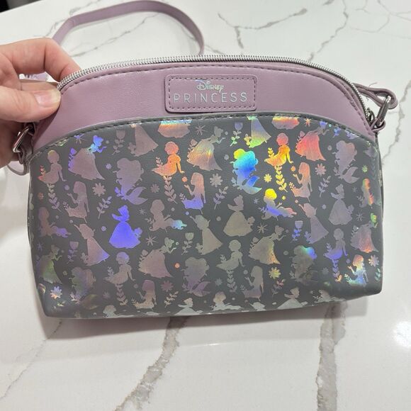Disney Princess Purple Lilac Iridescent Holographic Foil Crossbody Bag GUC - Picture 3 of 16